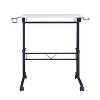 NicBex Home Office Desk Height Adjustable Computer Desk with Scroll Wheels, Cup Holder, Hooks, Wooden Desktop and Legs for Study and Work - 3 of 4