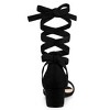 Allegra K Women's Open Toe Block Heel Lace Up Sandals - 4 of 4