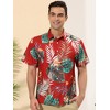 Lars Amadeus Men's Summer Floral Print Short Sleeve Button Down Beach Hawaiian Casual Shirt - 2 of 4