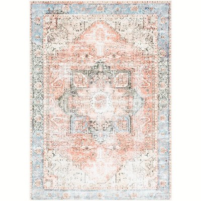 Mark & Day Nora 5'3"x7'3" Rectangle Washable Woven Indoor Area Rugs Brown/Tan/Ivory