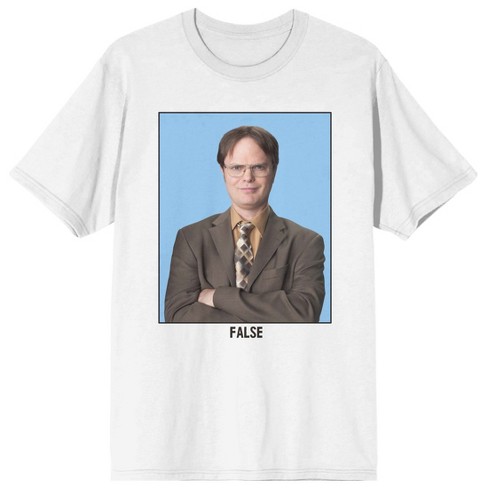 The Office Dwight False Graphic Crew Neck Short Sleeve White Men's T ...