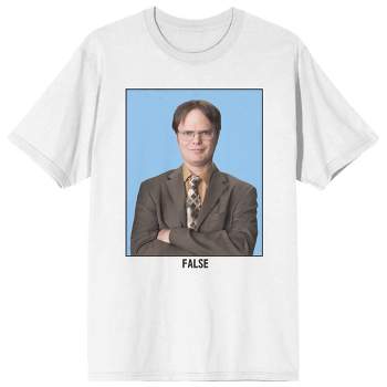 The Office Dwight False Graphic Crew Neck Short Sleeve White Men's T-shirt