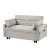 NicBex Convertible Sleeper Chair,55.1" Pull-out Sofa Bed with Adjustable Backrest,Couches with 2 Pillows and USB Ports for Living Room,Gray/Beige/Blue - 4 of 4