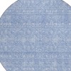Sky Blue And Ivory Floral Washable Indoor Outdoor Area Rug - 4 of 4