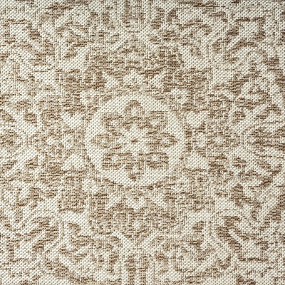 Azalea Medallion Taupe & Ivory Indoor/Outdoor Synthetic Area Rug, 5'2"x7'2"