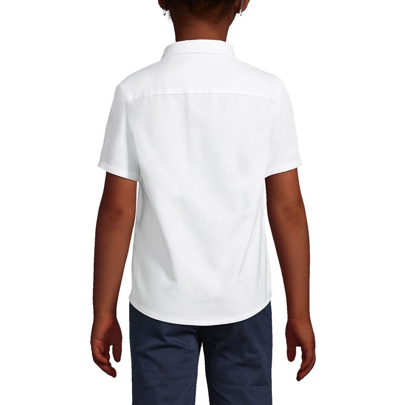 Lands' End School Uniform Kids Short Sleeve Oxford Dress Shirt, 4 of 6