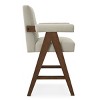 Morgan 25.5" Height Upholstered Seat and Back Counter Stools With Upside Down "V" shape design Solid Wood Legs-Maison Boucle - 3 of 4