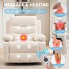 Oversized Recliner Chair, 360 Swivel Rocker Recliner, Manual Glider Chair with Cup Holder, Massage and Heat, Small Single Sofa Chairs - 4 of 4