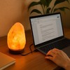 TRAKK Mini Himalayan Salt Lamp – 100% Natural Crystal Rock on Wood Base, USB-Powered Night-Light & Negative-Ion Air Purifier for Bedroom, Office, Home - 3 of 4