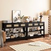 43.3 in. Rectangle Wood Console Table with 3 Top Drawers and 2 Open Shelves - 2 of 4