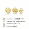 Yellow Gold Diamond - Cut Ball Stud Earrings Warm Luster Can Highlight The Softness of Women - 4 of 4