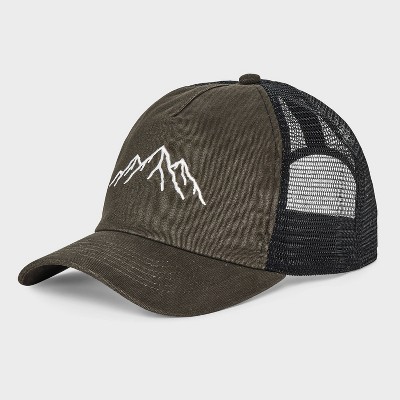 Men's Mesh Back Mountain Art Baseball Hat - Goodfellow & Co™ Dark Gray