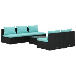 vidaXL Garden Lounge Set Black - 1 of 4