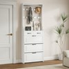 VYNXARIA White color shoe cabinet with 3 doors 2 drawers,large space for storage - 3 of 4