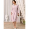 INSPIRE CHIC Women's Wedding Guest Sleeveless Crew Neck A-Line Midi Dress and Crop Cardigan Suit Set 2 Pcs - 3 of 4