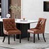 CAVINAS Modern Cheney Dining Chair, Seating for Dining, Accent Chair, Upholstered Armless Chair with Diamond Stitching and Wooden Legs (set of 2) - 2 of 4