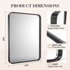FURNIinspire Decorative Wall Mirrors Bathroom Vanity Mirror, Hanging Mirror With Aluminum Alloy Frame, Anti-Rust, Tempered Glass, Black, 24"*36" - 3 of 4
