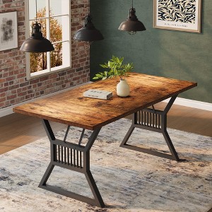 70.8 Inch Dining Table 6-8 Person, Kitchen Table with Heavy Duty Metal Legs - 1 of 4
