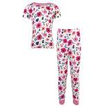 Touched by Nature Toddler and Kids Girl Organic Cotton Tight-Fit Pajama Set, Garden Floral