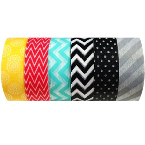 Wrapables Japanese Washi Masking Tape Collection, Premium Value Pack (Set of 6) - 1 of 4