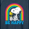 Women's - Peanuts - Be Happy Rainbow Lightweight French Terry Wide Neck Long Sleeve Shirt - 2 of 4