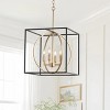 Dewdrop Modern Farmhouse 3 Light Pendant Light Dual Concentric Gold Rings Black and Gold Frame Adjustable Chain ETL Certified for Entryway - 3 of 4