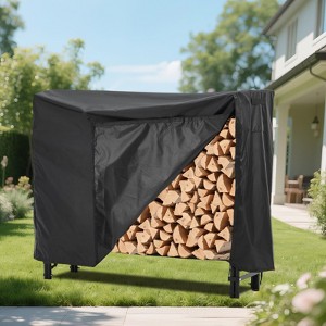 Heavy Duty Firewood Rack – Indoor/Outdoor Steel Tubular Holder w/ Waterproof Cover,Ventilated Base, Tool-Free Assembly - 1 of 4
