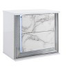 HomeRoots 25" White Wood Faux Marble Solid and Manufactured Wood Lighted Two Drawer Nightstand with USB Port - 4 of 4