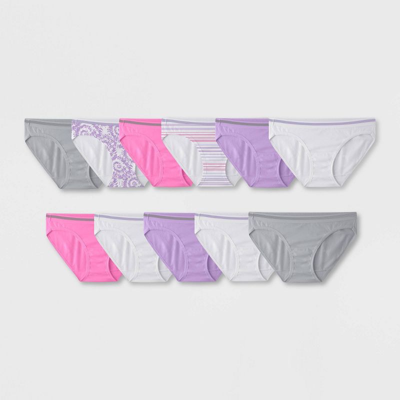 Fruit of the Loom Women's Cotton Low-Rise Hipster Underwear 10+1 Free Bonus Pack, 3 of 6