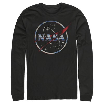 Men's Nasa 80s Space Station Logo Long Sleeve Shirt - Black - X Large ...