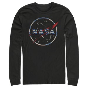 Men's NASA 80s Space Station Logo Long Sleeve Shirt - 1 of 3