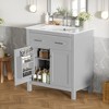 Gulches 30 in 18 in Undermount Rectangular Bathroom Sink in Gray Solid Wood MDF with 2 Soft Close Doors 1 Flip Out Drawer Adjustable Shelf - 4 of 4