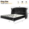 Christopher Knight Home Nathan Velvet Tufted Platform Bed with Wingback Headboard and Nailhead Trim - 3 of 4