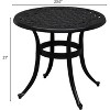 VINGLI 24” Cast Aluminum Outdoor Side Table, All Weather Round Patio Side Table End Table for Porch Backyard Balcony Outside (Black) - 3 of 4