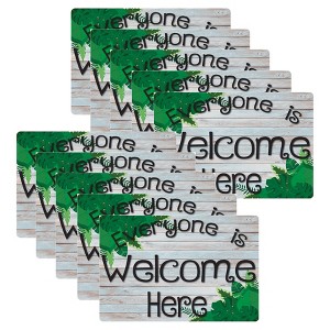 Smart Poly® Computer Mouse Pad, 8" x 10", Everyone is Welcome Here, Beech Wood, Greenery, Pack of 10 - 1 of 2