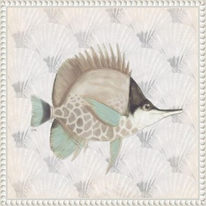 Amanti Art Neutral Vintage Fish III by Elizabeth Medley Canvas Wall Art Print Framed 16 x 16-in. - 1 of 4