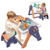 Foldable Toddler Easel, Building Block Table, Water Table Kitchen Table, Dry Erase Board Magnetic Whiteboard, Kids Art Easel - 2 of 4