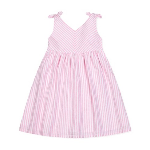 Hope & Henry Girls' Sleeveless Bow Shoulder Swing Dress, Infant, 3-6 ...