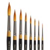KINGART Original Gold 9020 Ultra Round - Max Round Series Premium Golden Taklon Multimedia Artist Brushes, Gift Box, Set of 8 - 2 of 4
