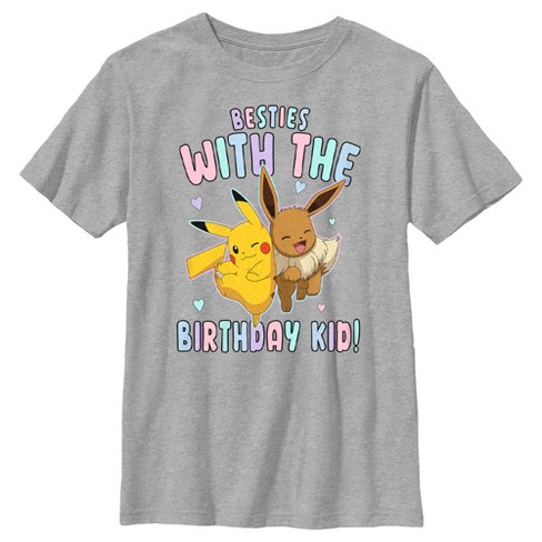 Boy's Pokemon Pikachu And Eevee Besties The Birthday Kid T-shirt : Target