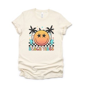 Simply Sage Market Women's Retro Beach Vibes Checkered Short Sleeve Graphic Tee - 1 of 3
