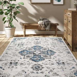 Washable Folding Shaggy Carpet, Non-Slip Stain Resistant Floor Mat, Living Room, Bedroom, Kitchen, Guest Room Entrance, Home Decoration - 1 of 4