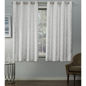 Cartago Insulated Woven Blackout Grommet Top Window Curtain Panel Pair - Exclusive Home™ - 1 of 4