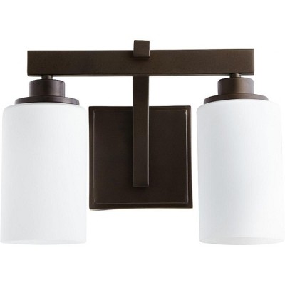 Quorum Lighting Lancaster Glass 2-Light Oiled Bronze Wall Sconce