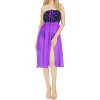 LA LEELA Women's House Daily Routine Evening Wear Boho Halter Smocked Mini Swing Dress Tube Top Dresses for Women One Size Multicolored, Solid - 2 of 4
