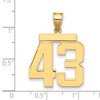 Black Bow Jewelry 14k Yellow Gold, Athletic Collection, Large Polished Number 43 Pendant - 2 of 3