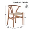 Kumasinova 17.7" Wishbone Dining Chair Set of 2,Mid-Century Modern Kitchen Chairs,Solid Wood Accent Armless Chairs for Kitchen&Dining Room - 3 of 4