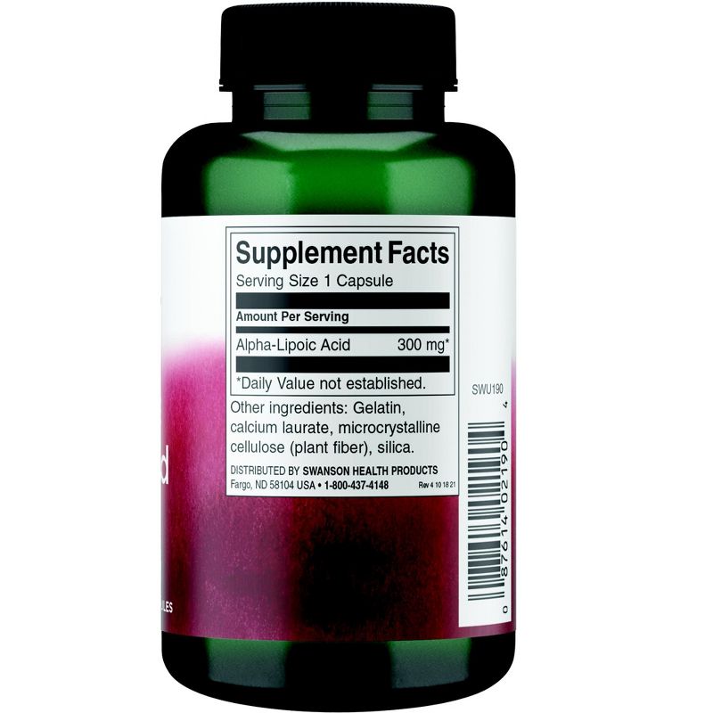 Swanson Dietary Supplements Alpha Lipoic Acid 300 mg Capsule 120ct, 2 of 3