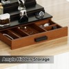 Wooden Cologne Organizer, 3 Tier Elevated Cologne Display Shelf with Drawer Storage Perfume Organization, Storage Display Risers for Watch, Jewelry - 4 of 4