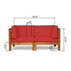 VisioGear LoveSeat Set, 2-Piece Love Seat Set, Two Sectiona with Single Arm for Patio, Lawn, Red, 60.5"*30.25"*26.5" - 3 of 4